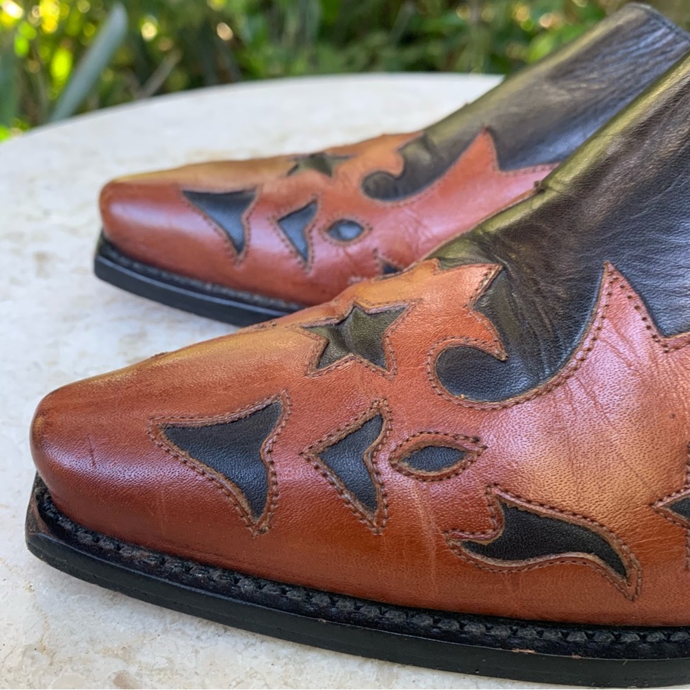 Charlie 1 Horse Lucchese Western Stars Boho Cowgirl Leather Mules Slides Shoes - Picture 12 of 17